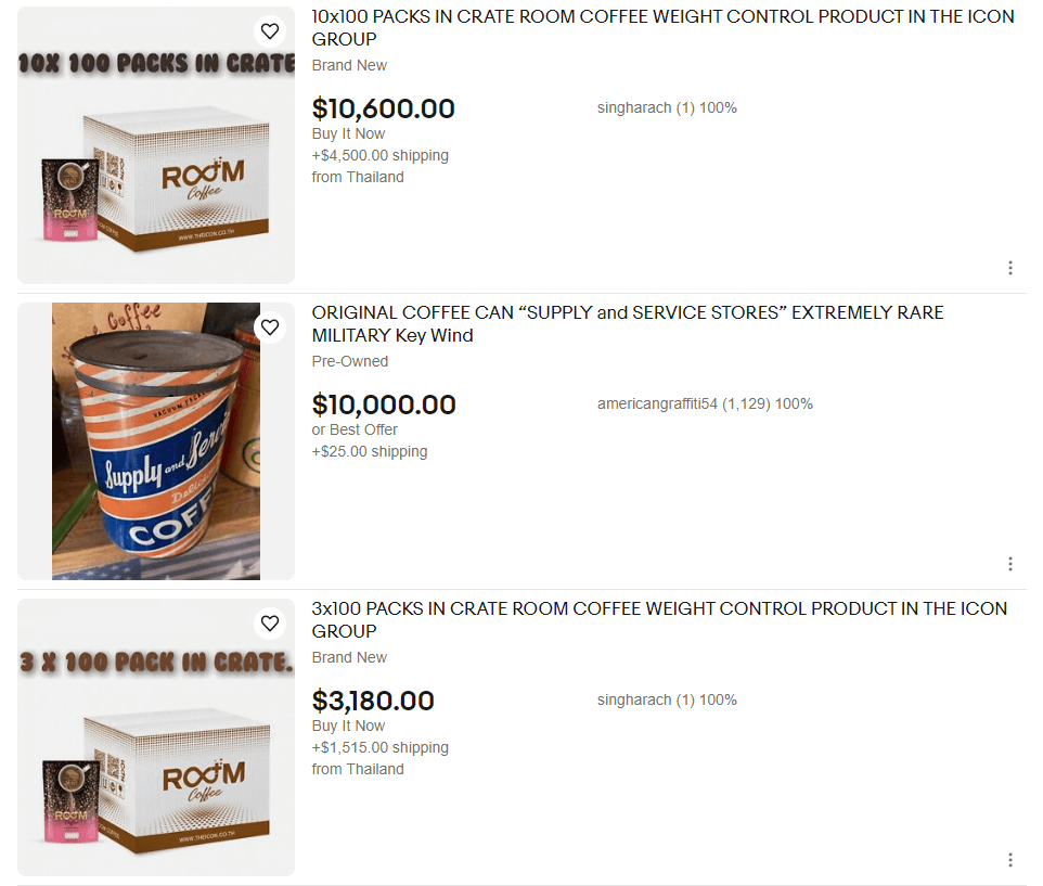 Example results with _sop: 16 (Price + Shipping: highest first)