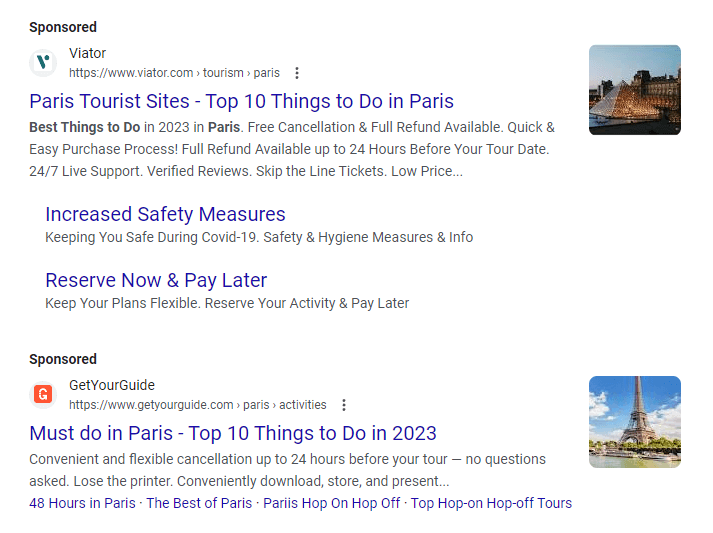 Results for: top sights paris