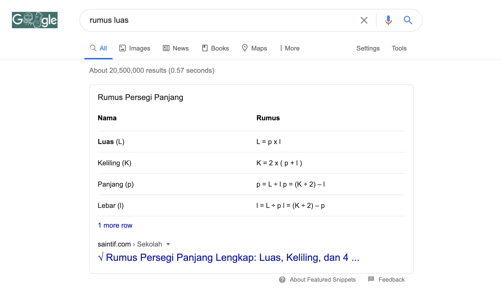 Organic Result Answer Box type 5