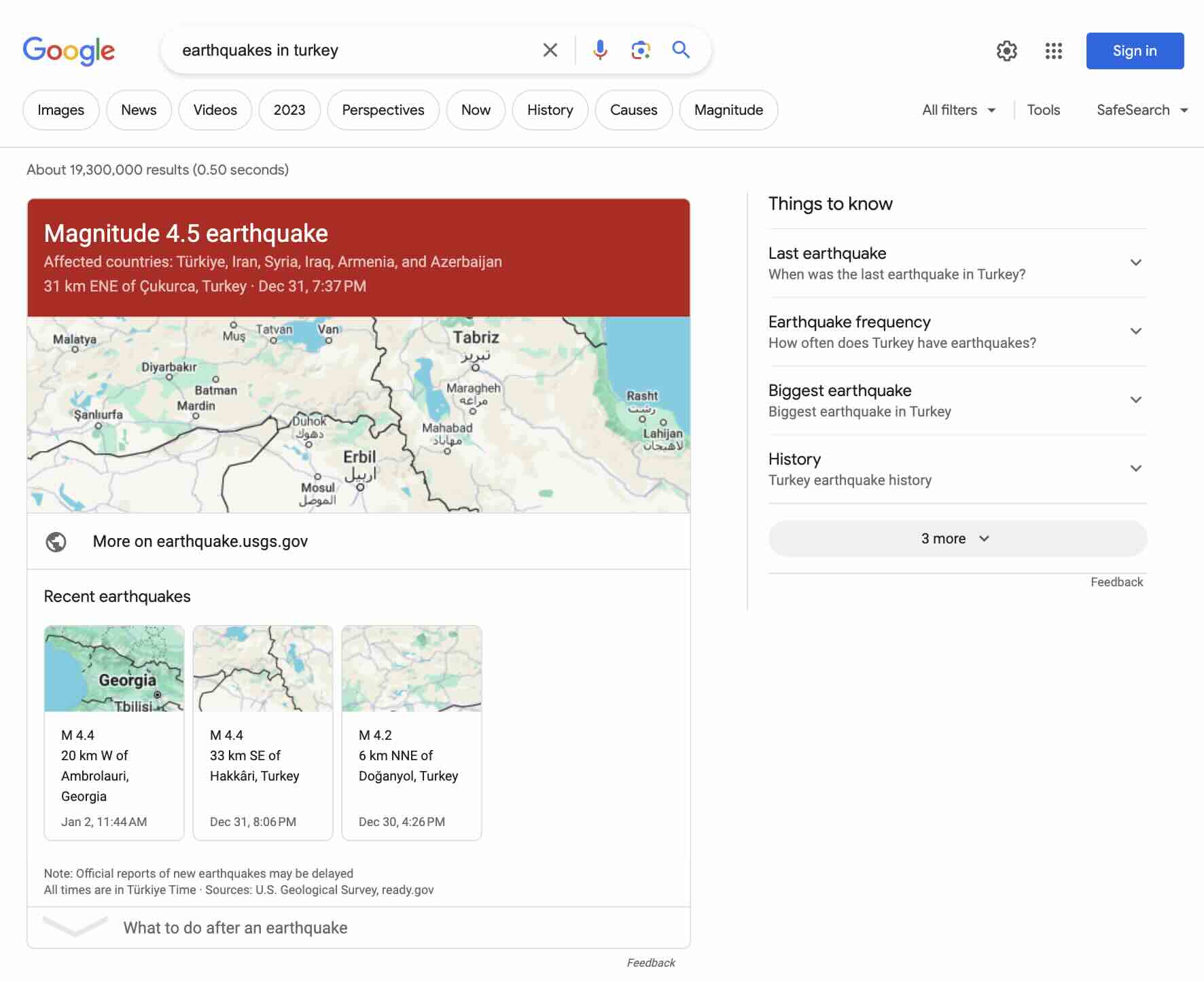 Public Alerts Answer Box (Type 2)