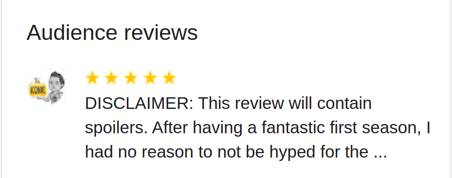 Results for: Audience Reviews