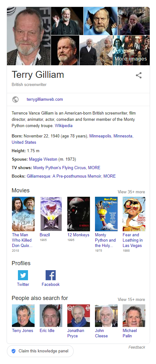 Results for: Terry Gilliam