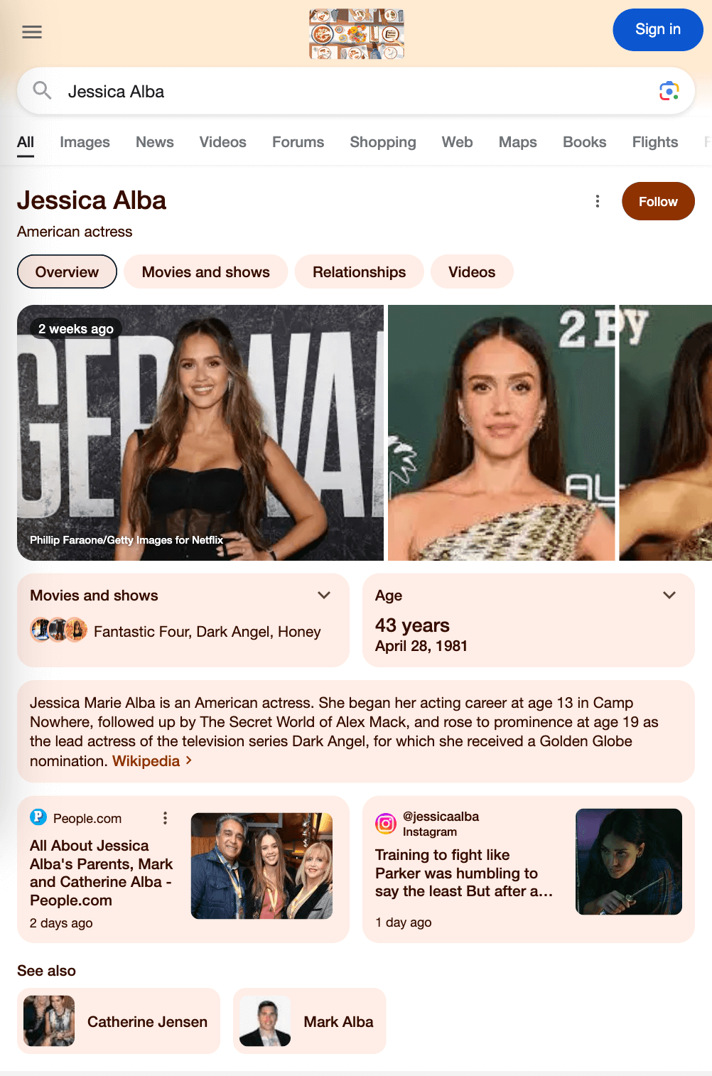 Results for: Jessica Alba