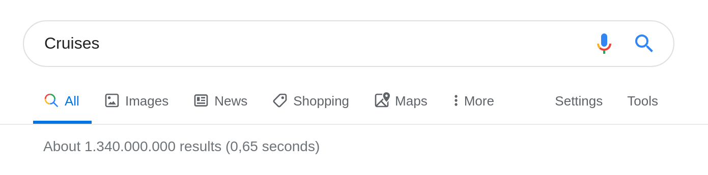 Results for exact spelling: Regular Google search results page without query corrections