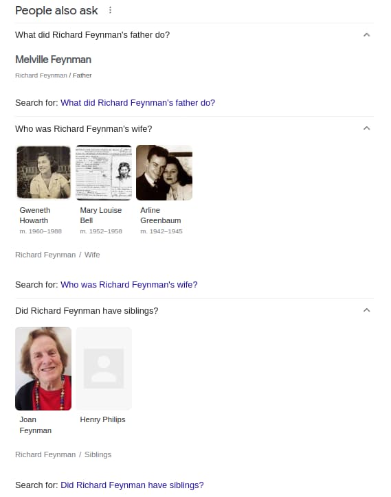 Results for: Richard Feynman's Family