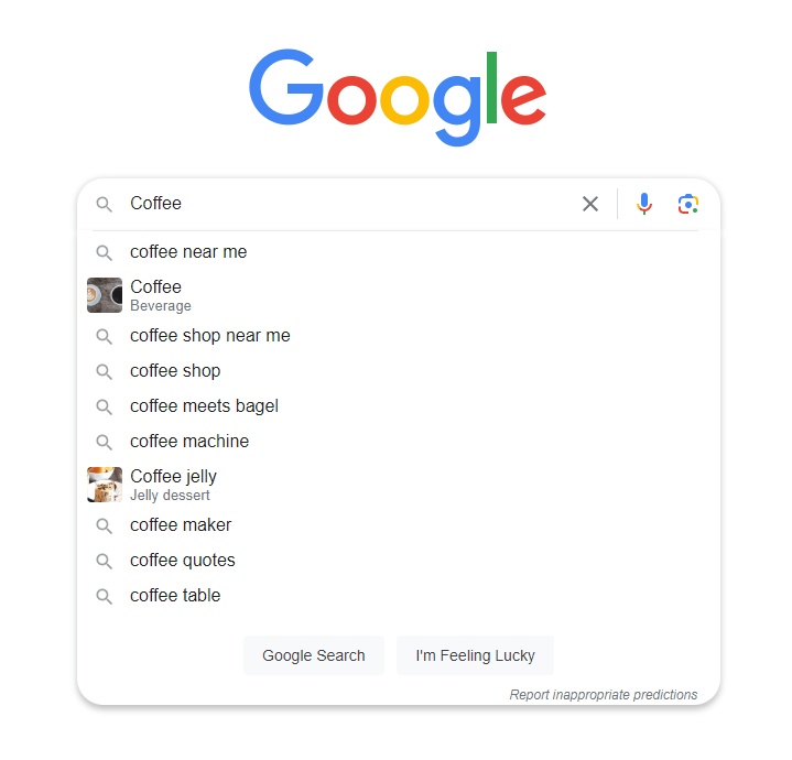 Example with q: Coffee and client: gws-wiz