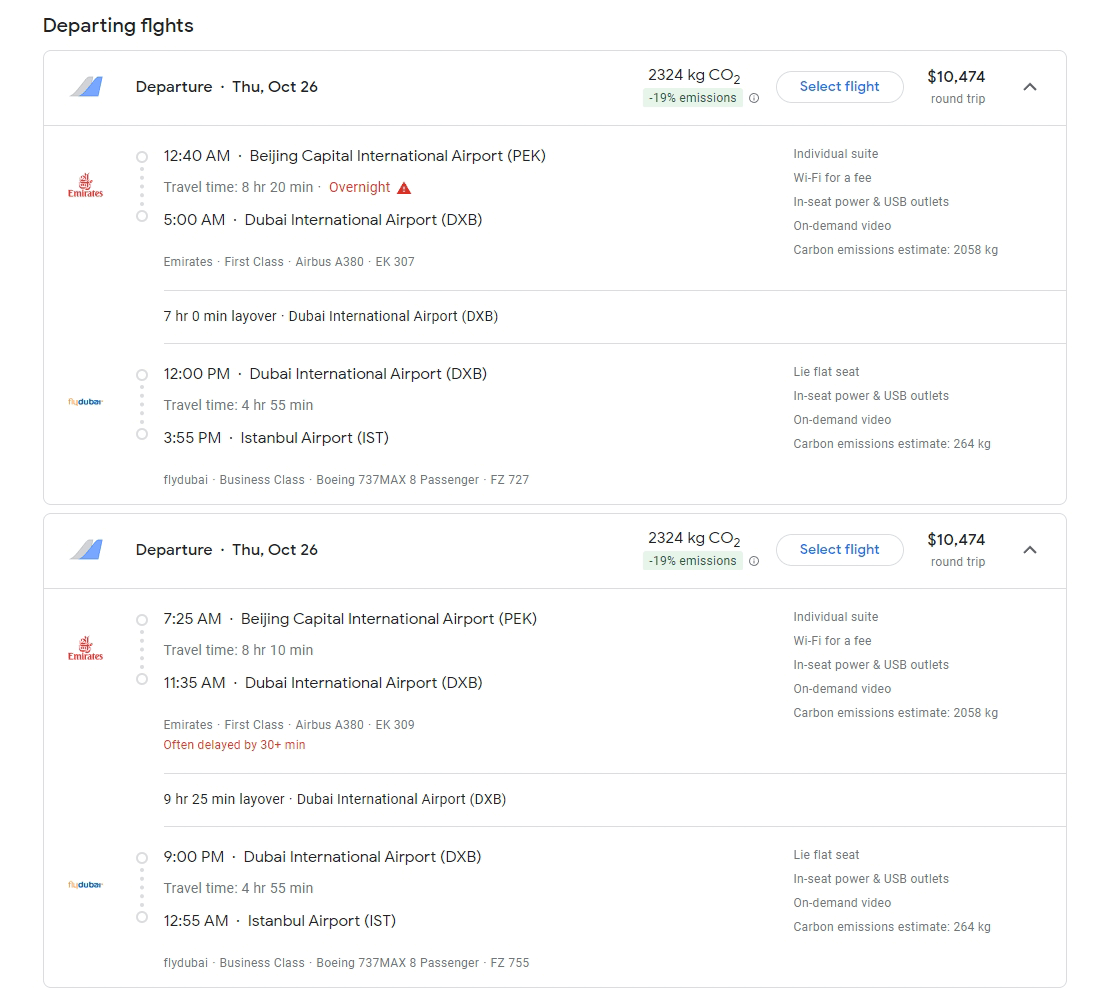 Example without best flights