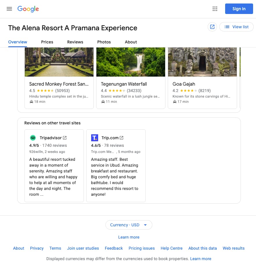 Example on Other Reviews