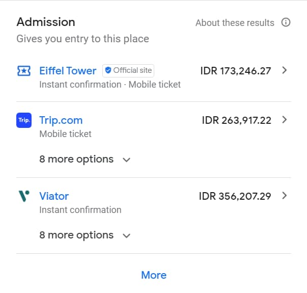 Example of admission