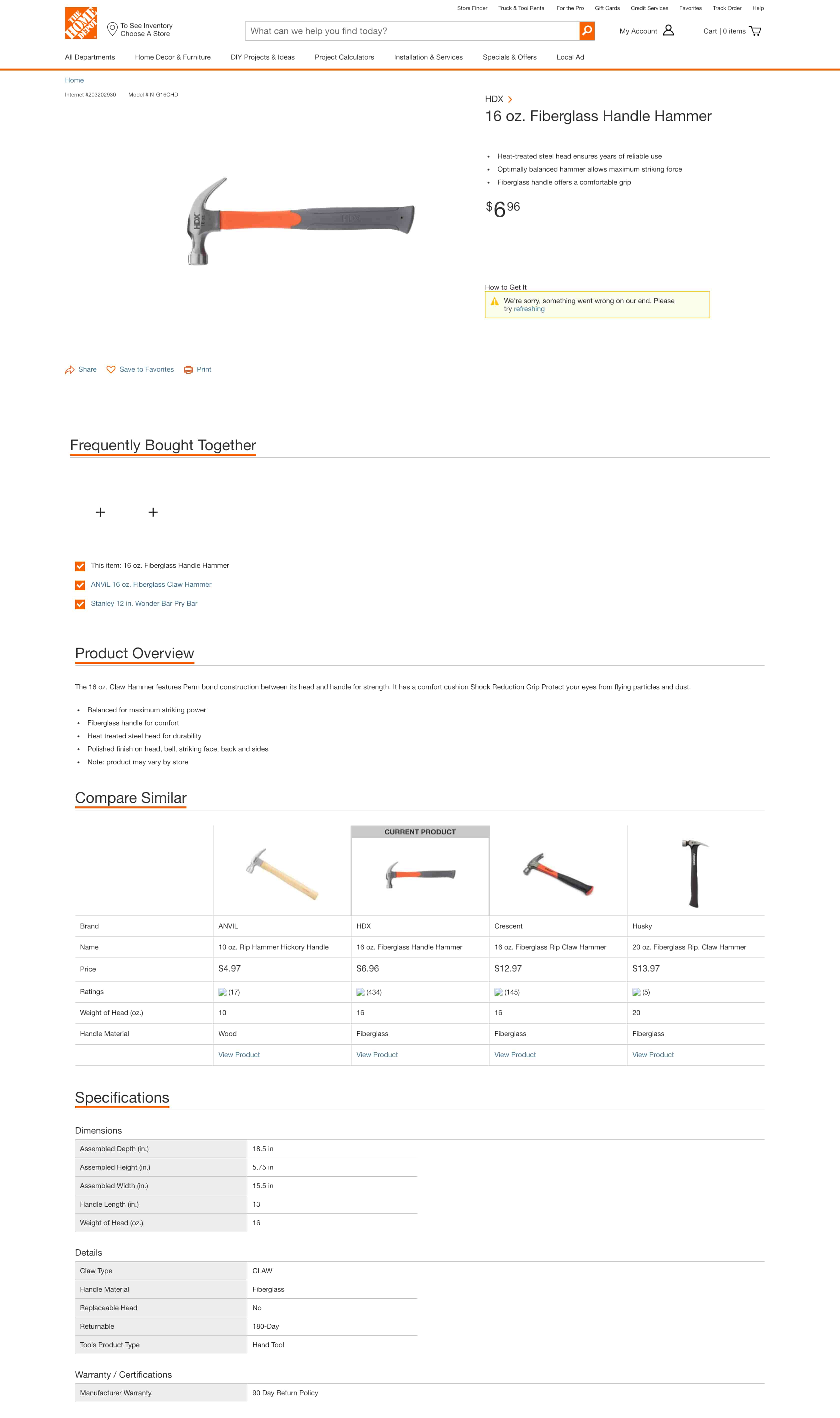 Example results for product_id: 203202930