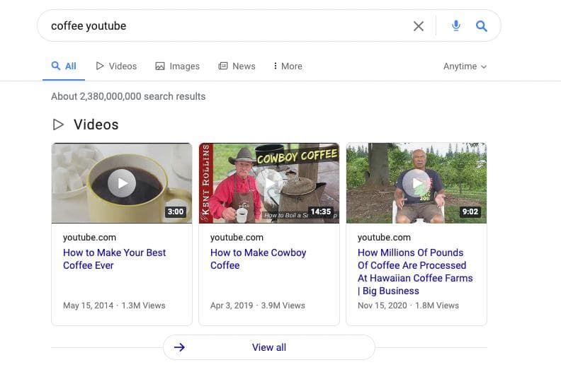 Results for: coffee youtube
