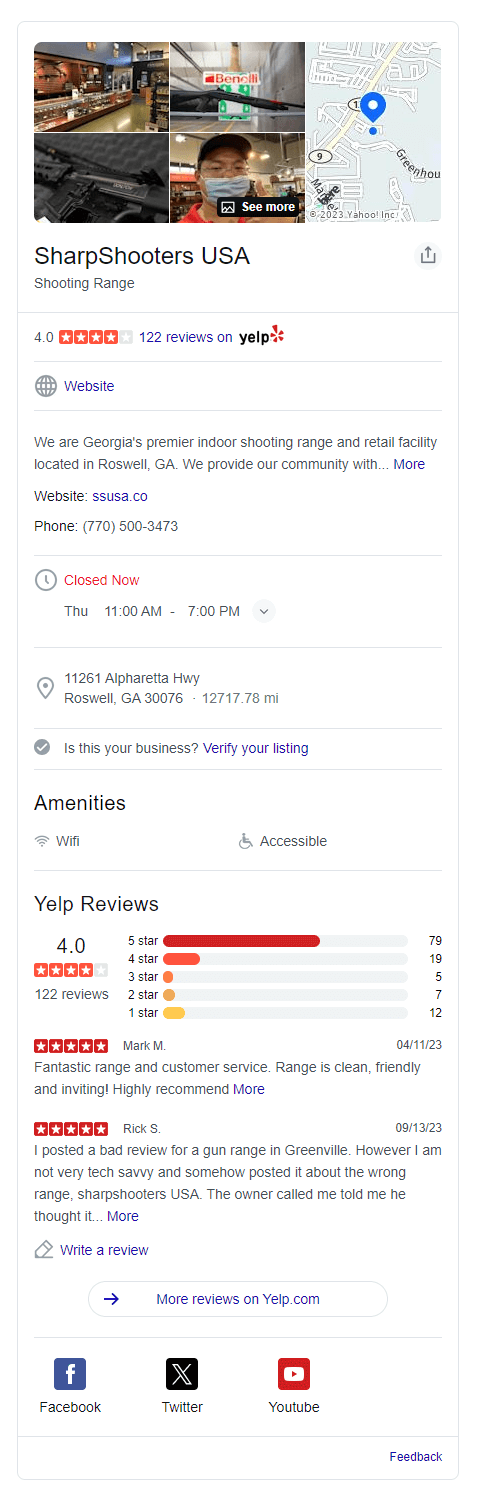 Results for: Sharpsooters USA gun range roswell ga