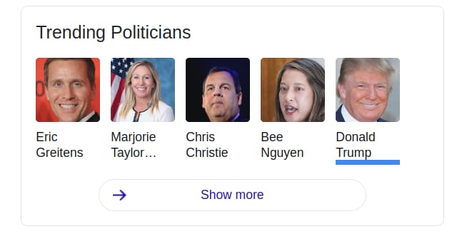 Results for: Donald Trump (without expanded related_trending_searches)